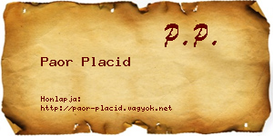 Paor Placid névjegykártya